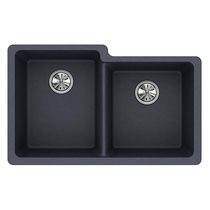 Elkay ELGU250RGY0 Quartz Classic 33" x 20-1/2" x 9-1/2" 2-Bowl Undermount Kitchen Sink, Dusk Gray