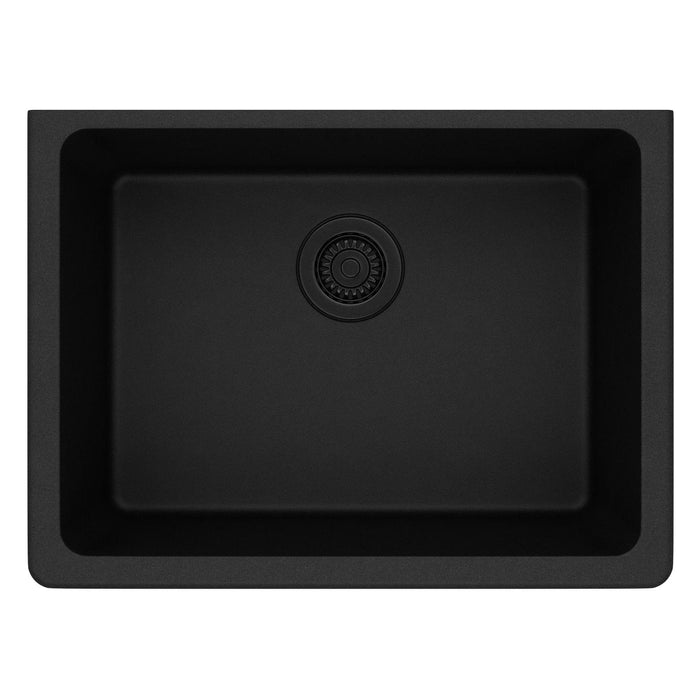 Elkay ELGU2522BK0 Quartz Classic 24-5/8" x 18-1/2" x 9-1/2", 1-Bowl Undermount Kitchen Sink, Black