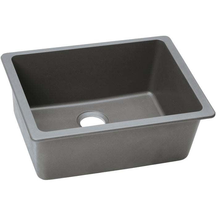 Elkay ELGU2522GS0 Quartz Classic 24-5/8" x 18-1/2" x 9-1/2" Undermount Kitchen Sink, Greystone