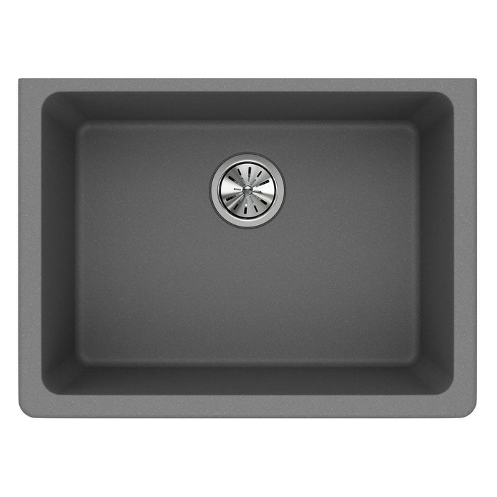 Elkay ELGU2522GS0 Quartz Classic 24-5/8" x 18-1/2" x 9-1/2" Undermount Kitchen Sink, Greystone