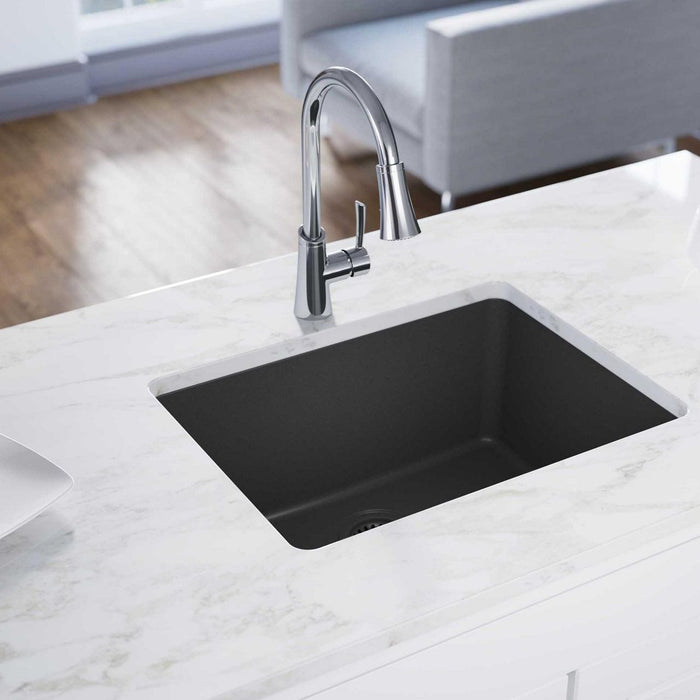 Elkay ELGU2522GY0 Quartz Classic 24-5/8" x 18-1/2" x 9-1/2" Undermount Kitchen Sink, Dusk Gray