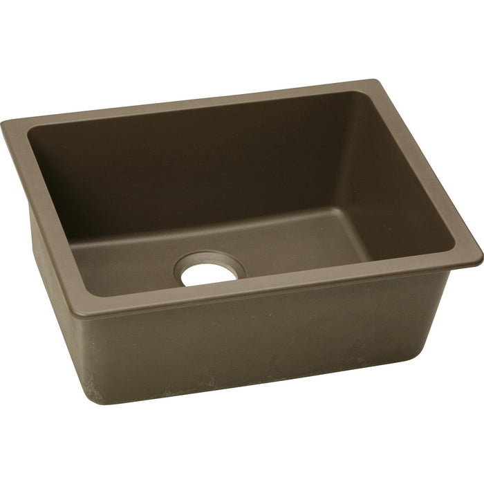 Elkay ELGU2522MC0 Quartz Classic 24-5/8" x 18-1/2" x 9-1/2", 1-Bowl Undermount Kitchen Sink, Mocha