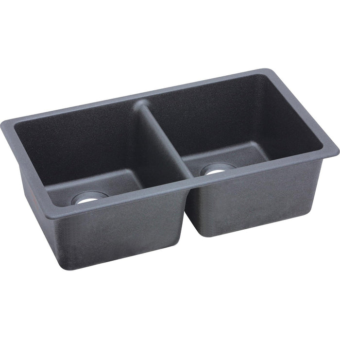 Elkay ELGU3322GY0 Quartz Classic 33" x 18-1/2" x 9-1/2", 2-Bowl Undermount Kitchen Sink, Dusk Gray