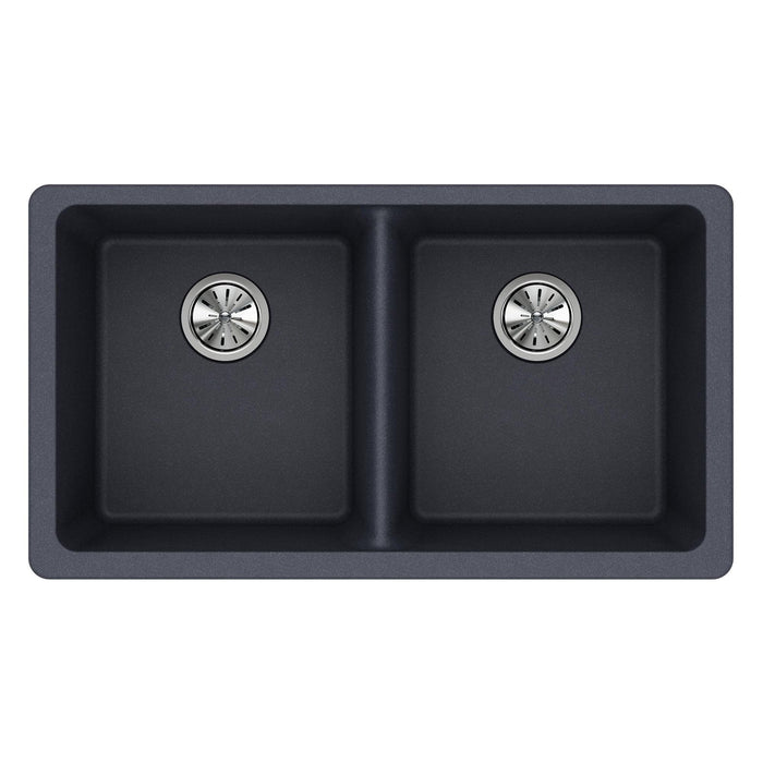 Elkay ELGU3322GY0 Quartz Classic 33" x 18-1/2" x 9-1/2", 2-Bowl Undermount Kitchen Sink, Dusk Gray