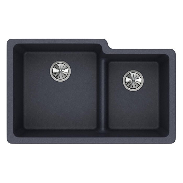 Elkay ELGULBO3322GY0 Quartz Classic 33 x 20-1/2 x 9-1/2" 2-Bowl Undermount Kitchen Sink, Dusk Gray
