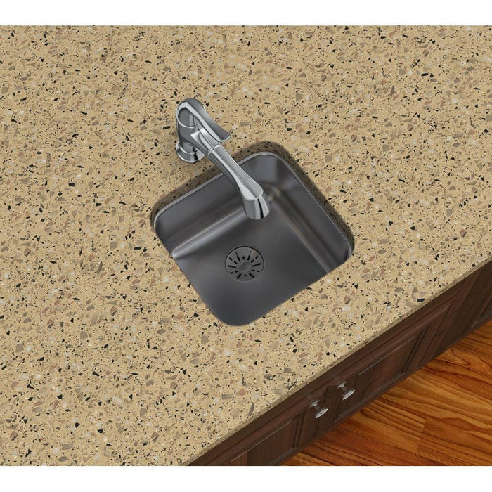 Elkay ELUH1212PD Lustertone Stainless Steel 14-1/2 x 14-1/2 x 7" Undermount Kitchen Sink, Perfect Drain