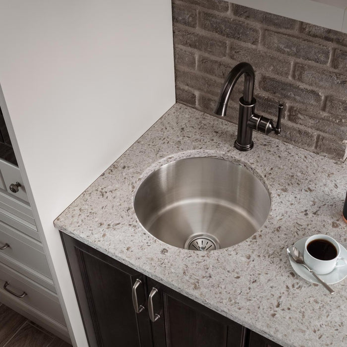 Elkay ELUH16FB Lustertone Stainless Steel 18-3/8" x 18-3/8" x 8", 1-Bowl Undermount Kitchen Sink