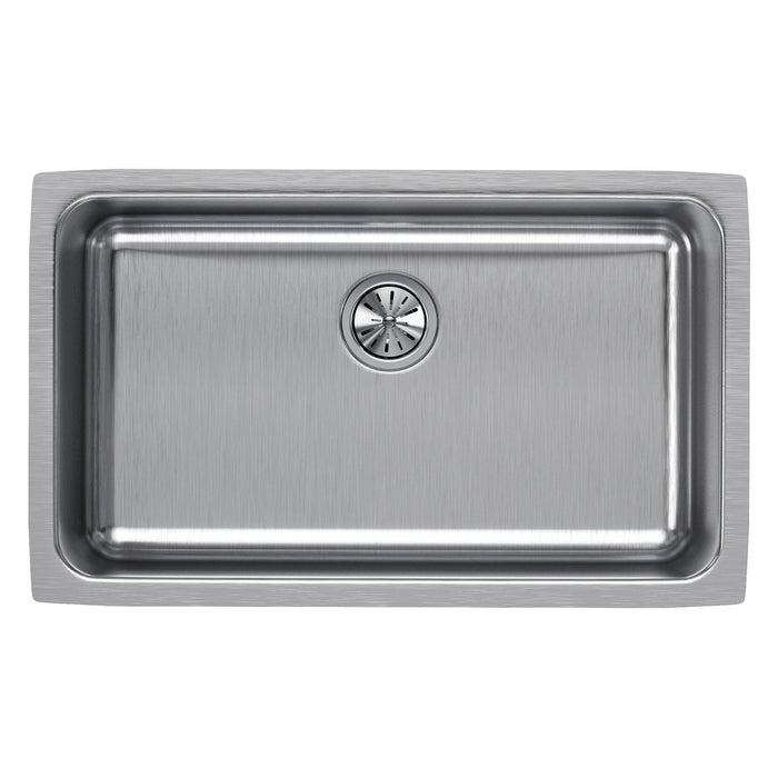 Elkay ELUH281610 Lustertone Stainless Steel 30-1/2" x 18-1/2" x 10", 1-Bowl Undermount Kitchen Sink