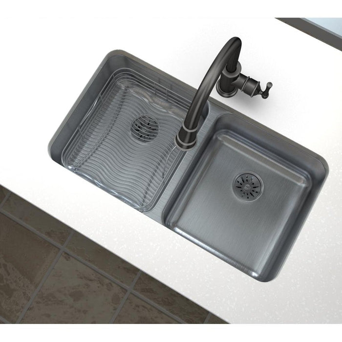 Elkay ELUH3118PD Lustertone 30-3/4 x 18-1/2 x 7-7/8" 2-Bowl Undermount Kitchen Sink, Perfect Drain