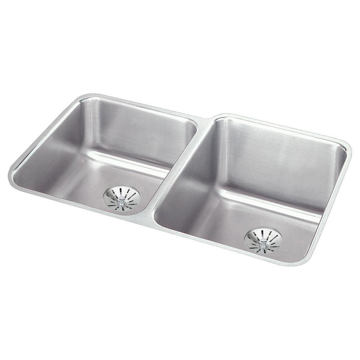 Elkay ELUH3120LPDBG Lustertone 31.25 x 20.5 x 9-7/8" 2-Bowl Undermount Kitchen Sink Kit, Perfect Drain