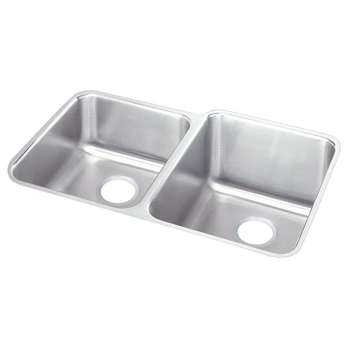 Elkay ELUH3120L Lustertone Stainless Steel 31-1/4" x 20-1/2" x 9-7/8" 2-Bowl Undermount Kitchen Sink