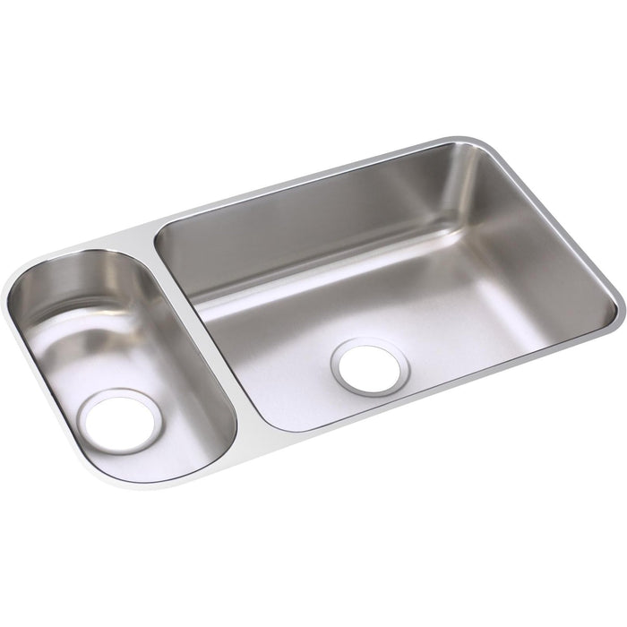 Elkay ELUH3219DBG Lustertone 32-1/4 x 18-1/4 x 7-3/4" 30/70 2-Bowl Undermount Kitchen Sink Kit