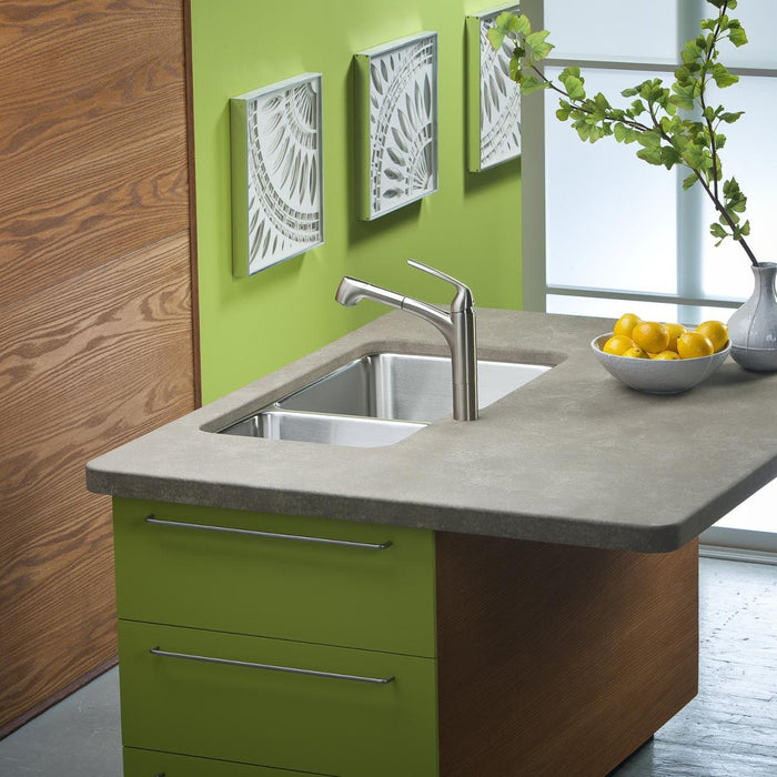 Elkay ELUH3520R Lustertone Stainless Steel 35-1/4 x 20-1/2 x 9-7/8" 60/40 2-Bowl Undermount Kitchen Sink