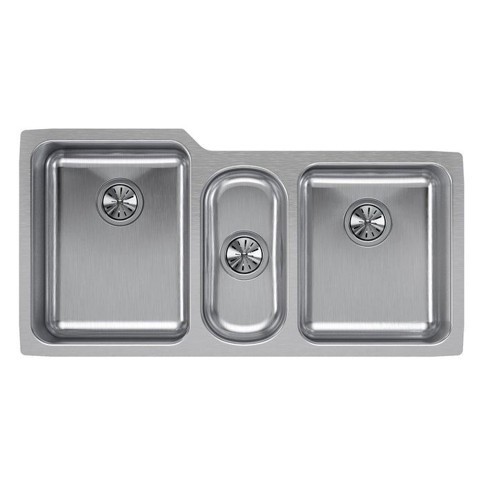 Elkay ELUH4020 Lustertone Stainless Steel 40" x 20-1/2" x 9-7/8", Triple Bowl Undermount Kitchen Sink