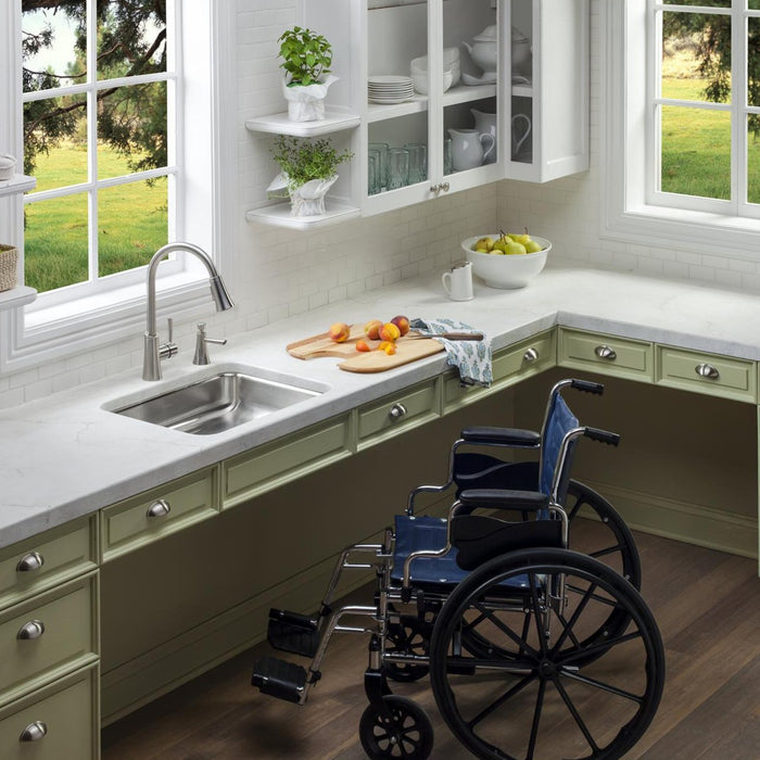 Elkay ELUHAD211550 Lustertone Stainless Steel 23-1/2" x 18-1/4" x 4-7/8" 1-Bowl Undermount ADA Kitchen Sink