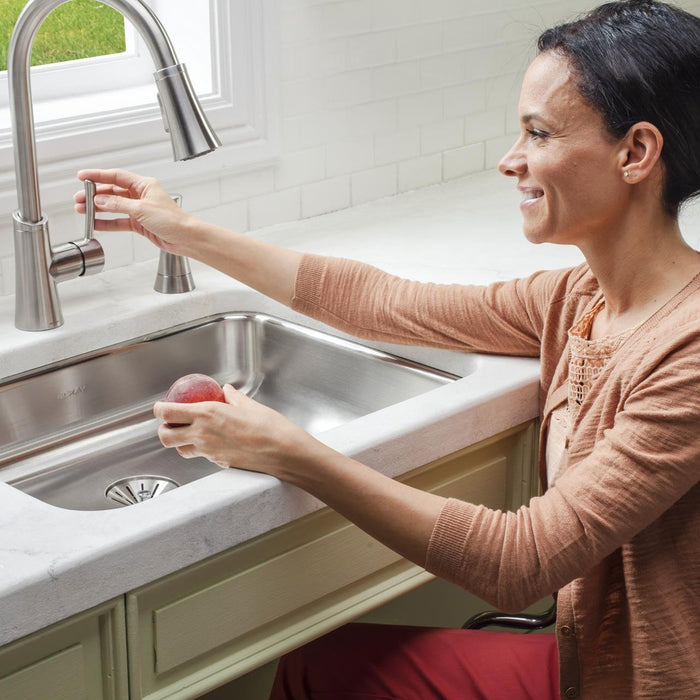 Elkay ELUHAD211545 Lustertone Stainless Steel 23-1/2" x 18-1/4" x 4-3/8" 1-Bowl Undermount ADA Kitchen Sink