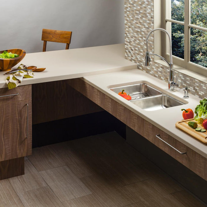 Elkay ELUHAD311845 Lustertone Stainless Steel 30-3/4" x 18-1/2" x 4-3/8" 2-Bowl Undermount ADA Kitchen Sink