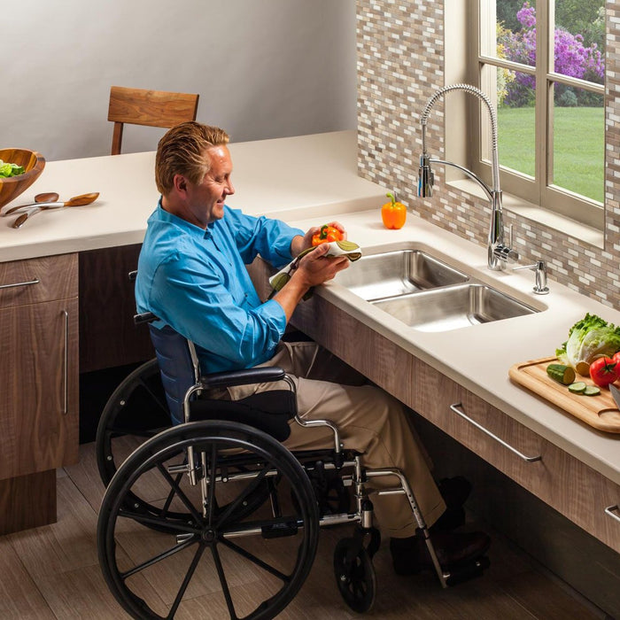 Elkay ELUHAD311850 Lustertone Stainless Steel 30-3/4" x 18-1/2" x 4-7/8" 2-Bowl Undermount ADA Kitchen Sink