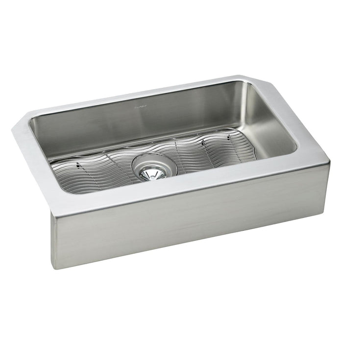 Elkay ELUHFS2816DBG Lustertone Stainless Steel 33" x 20-1/2" x 8", 1-Bowl Farmhouse Kitchen Sink Kit