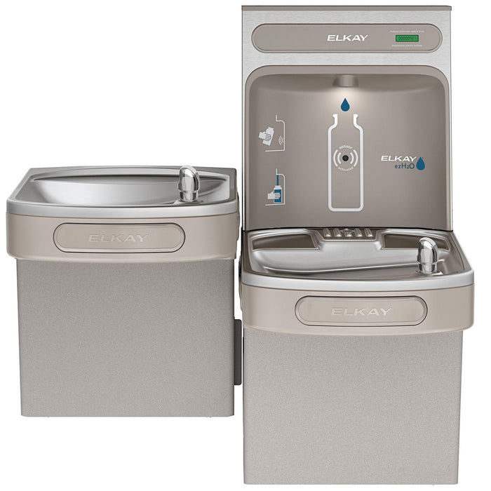Elkay EZSTL8WSVRLK EZH2O Filling Station and Versatile Bi-Level ADA Water Cooler, 8 GPH Light Gray