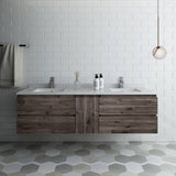 Fresca FCB31-301230ACA-CWH-U Formosa 72" Wall Hung Double Sink Modern Bathroom Cabinet with Top & Sinks