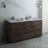 Fresca FCB31-301230ACA-FC-CWH-U Formosa 72" Floor Standing Double Sink Modern Bathroom Cabinet with Top & Sinks