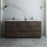 Fresca FCB31-301230ACA-FC-CWH-U Formosa 72" Floor Standing Double Sink Modern Bathroom Cabinet with Top & Sinks