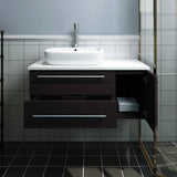 Fresca FCB6136ES-VSL-L-CWH-V Lucera 36" Espresso Wall Hung Modern Bathroom Cabinet with Top & Vessel Sink - Left Version