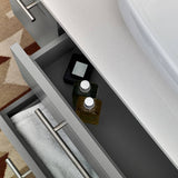 Fresca FCB6136GR-UNS-R-CWH-U Lucera 36" Gray Wall Hung Modern Bathroom Cabinet with Top & Undermount Sink - Right Version