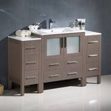 Fresca FCB62-123012GO-I Torino 54" Gray Oak Modern Bathroom Cabinets with Integrated Sink