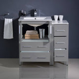Fresca FCB62-2412GR-I Torino 36" Gray Modern Bathroom Cabinets with Integrated Sink