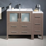 Fresca FCB62-3012GO-I Torino 42" Gray Oak Modern Bathroom Cabinets with Integrated Sink