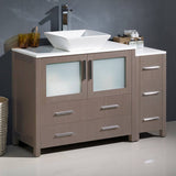 Fresca FCB62-3612GO-CWH-V Torino 48" Gray Oak Modern Bathroom Cabinets with Top & Vessel Sink