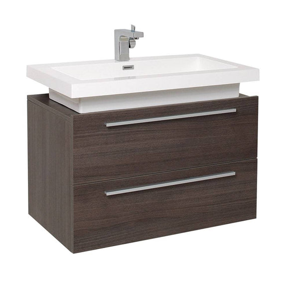 Fresca FCB8080GO-I Medio 32" Gray Oak Modern Bathroom Cabinet with Vessel Sink