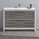 Fresca FCB8148HA-I Allier Rio 48" Ash Gray Single Sink Modern Bathroom Cabinet with Sink
