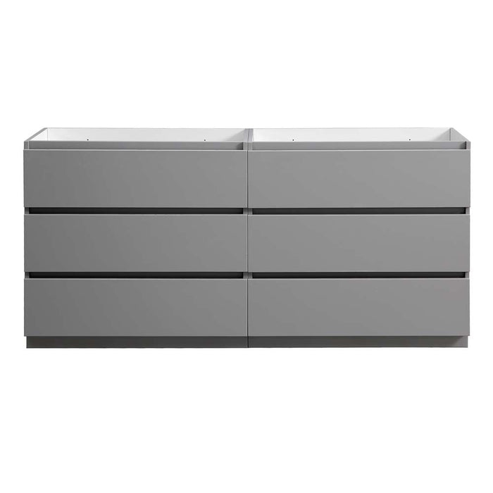Fresca FCB93-3636GR-D Lazzaro 70" Gray Free Standing Double Sink Modern Bathroom Cabinet