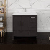 Fresca FCB9436DGO-R-I Imperia 36" Dark Gray Oak Free Standing Modern Bathroom Cabinet with Integrated Sink - Right Version