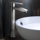 Fresca FFT3112BN Livenza Single Hole Vessel Mount Bathroom Vanity Faucet - Brushed Nickel