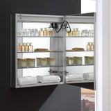 Fresca FMC012430-R Tiempo 24" Wide x 30" Tall Bathroom Medicine Cabinet with LED Lighting & Defogger