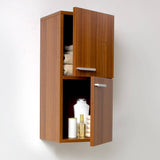 Fresca FST8091TK Teak Bathroom Linen Side Cabinet with 2 Storage Areas