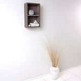 Fresca FST8092GO Gray Oak Bathroom Linen Side Cabinet with 2 Open Storage Areas