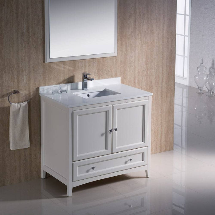 Fresca FVN2036AW Oxford 36" Traditional Bathroom Vanity in Antique White