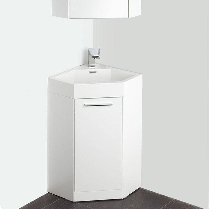 Fresca FVN5084WH Coda 18" White Modern Corner Bathroom Vanity