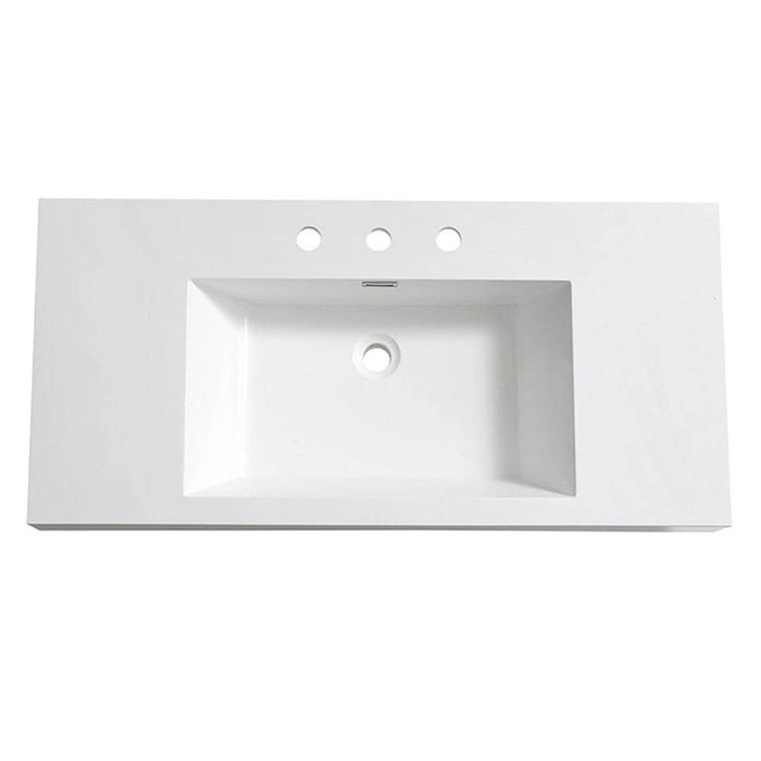 Fresca FVS8010WH Mezzo 40" White Integrated Sink with Countertop