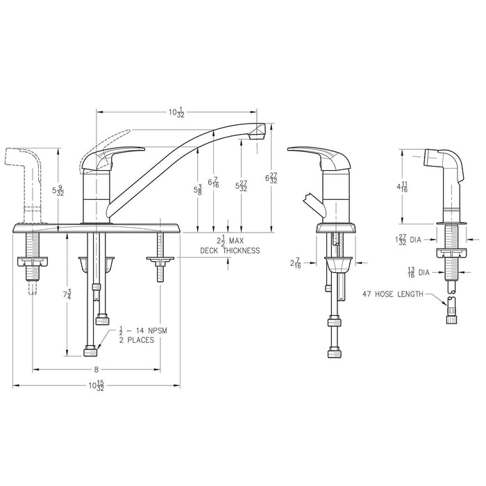 Pfister G134-5000 Pfirst Series 1-Handle Kitchen Faucet in Polished Chrome