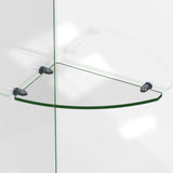 Dreamline GLSH-4100-04 12" x 8" Corner Glass Shelf in Brushed Nickel