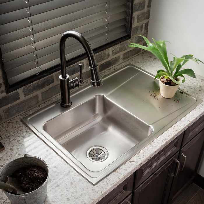 Elkay LKEC2031AS Explore Kitchen Faucet, Pull-down Spray and Forward Only, Antique Steel