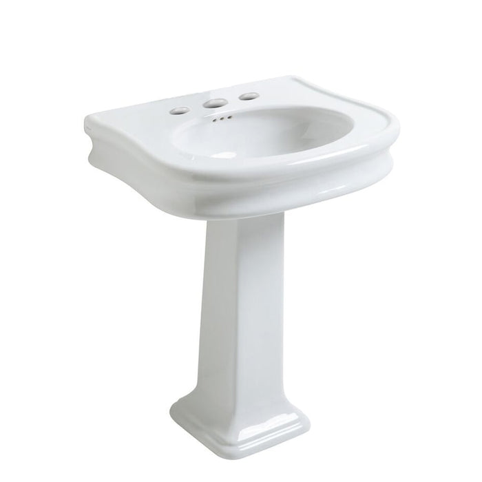 Whitehaus LA10-LA03-3H Isabella Collection Traditional Pedestal Sink