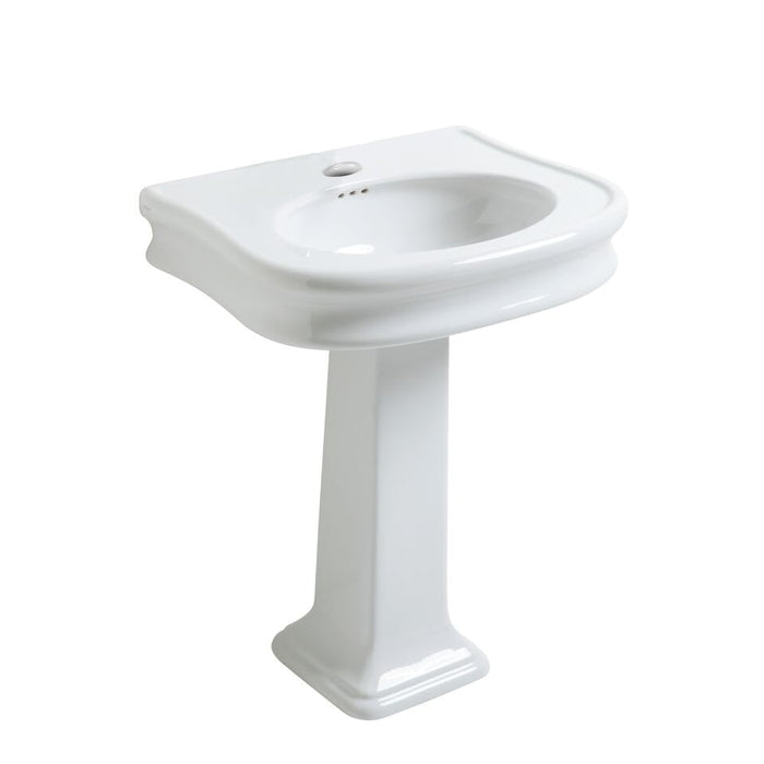 Whitehaus LA10-LA03-1H Isabella Collection Traditional Pedestal Sink
