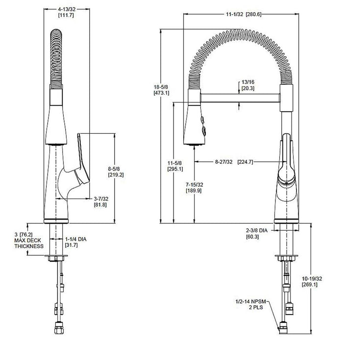 Pfister LG529-NECB Neera Pull-Down Culinary Kitchen Faucet in Matte Black